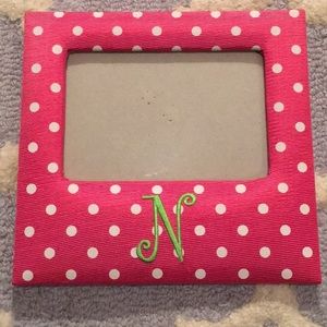 Monogrammed “N” Polka Dot Frame